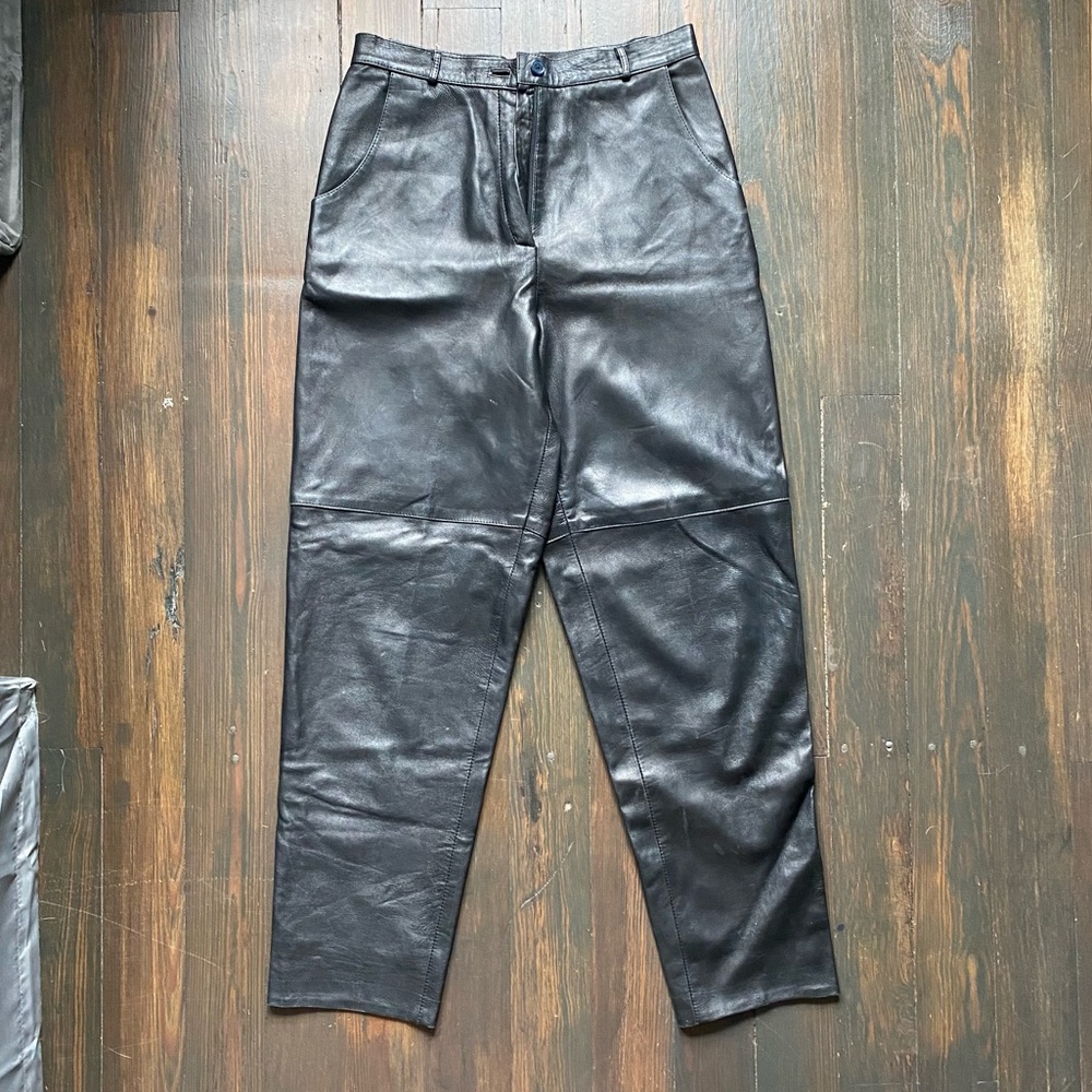 Black Leather Pants High Rise